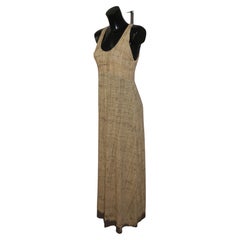 Roberto Cavalli Frühjahr/Sommer 1997 – Maxikleid aus Stretchstrick, Farbe „Gold Sand“, italienische Größe L