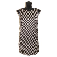 Versace Damier Black White Check Dress Fall Winter 1995 Knit Designer Dress