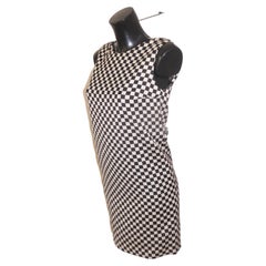 Versace Damier Black White Check Dress Fall Winter 1995 Knit Designer Dress