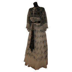 Zandra Rhodes SS1969 Knitted Circle Print Silk Chiffon Gown One Size