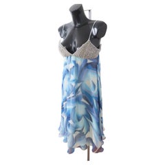 Missoni SS2006 Silk Crystal Bralette Dress Blue XS