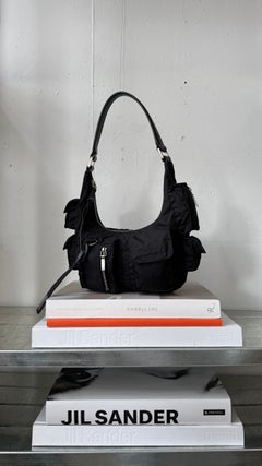 Bolso Cargo de JIL SANDER (pequeño) con bolsillos de nailon negro - Primavera-Verano 2003
