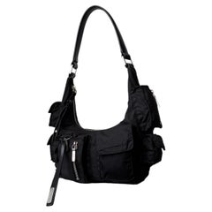 Bolso Cargo de JIL SANDER (pequeño) con bolsillos de nailon negro - Primavera-Verano 2003