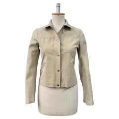 JIL SANDER Reversible Leather Jacket Limestone (Small) - 2000s