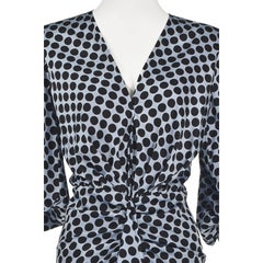ALEXANDRE VAUTHIER Blue Silk Mini Dress w/Big Black Dots, SZ FR38, US6