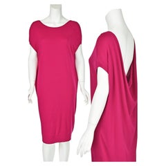 Archival ALEXANDER McQUEEN Hot Pink Open-Back "Deep Swag" Knit Dress, c. 2005/06