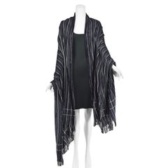 Rare 1980s COMME des GARÇONS Dark Blue & White Unisex Wrap by Rei Kawakubo