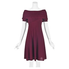FENDI by Karl Lagerfeld 2006 Burgundy Wool Knit Dress with Portrait Collar, SZ S
