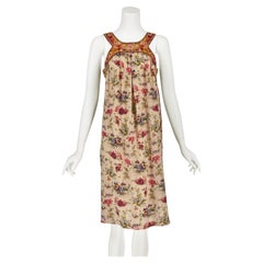 JEAN PAUL GAULTIER FEMME Floral Silk Tent Dress with Embroidered Yoke, SZ M