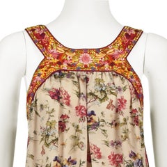JEAN PAUL GAULTIER FEMME Floral Silk Tent Dress with Embroidered Yoke, SZ M