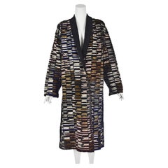 TIM HARDING Signed Art-to-Wear Multicolor Silk Reverse-Appliqué Duster Coat