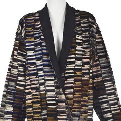 TIM HARDING Signed Art-to-Wear Multicolor Silk Reverse-Appliqué Duster Coat