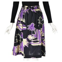 Archival 1977 ISSEY MIYAKE Novelty Print Landscape Skirt by Makiko Minagawa