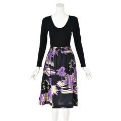Archival 1977 ISSEY MIYAKE Novelty Print Landscape Skirt by Makiko Minagawa