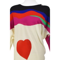 ALEXANDER McQUEEN c.2015 Wool Intarsia Knit Dolman Sleeve Pullover Dress SZ XS/S