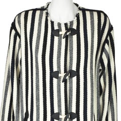 ISABEL MARANT ETOILÈ Archival FW2014 "Breeda" Striped Blanket Toggle Coat, SZ 8