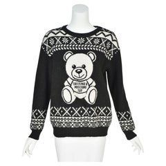 MOSCHINO COUTURE FW2019 This Is Not A Moschino Toy Fair Isle Teddy Bear Sweater