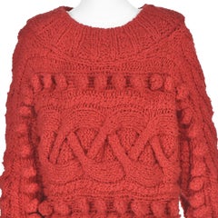 SPENCER VLADIMIR c.2018 Red Merino Wool Hand-Knit "Scottie" Oversized Sweater