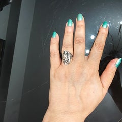 Anello in argento 925 in stile Art Nouveau con motivo raffigurante il profilo di una donna