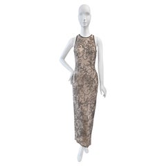 Vintage Oleg Cassini Black Tie Neiman Marcus Beaded Silk Evening Gown size US 6