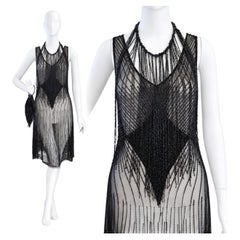1920s style Art Deco flapper inspired Beaded Dress with accessories UK 8 US 4
