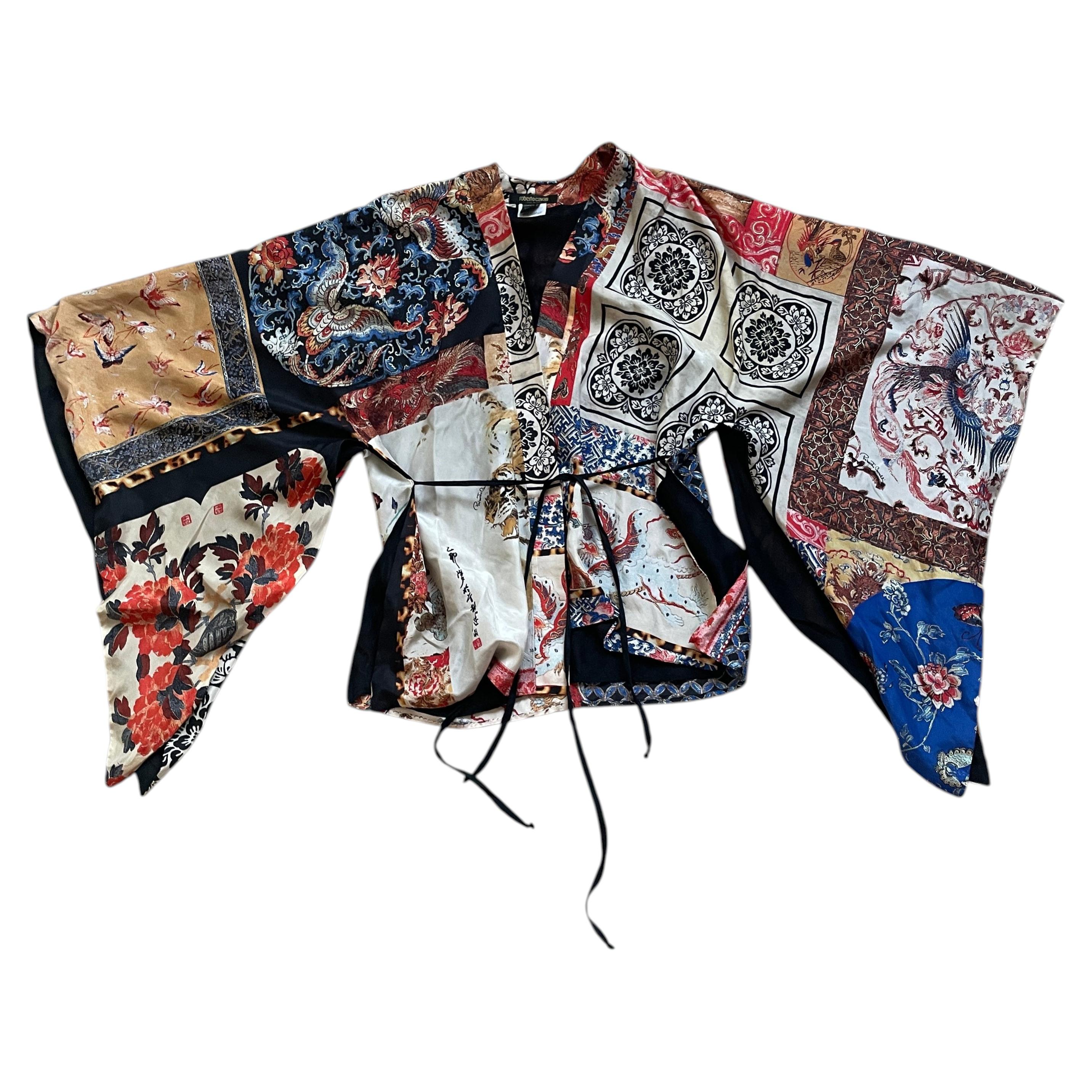 Roberto Cavalli Silk Kimono 2000s Japanese print
