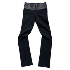 Gucci by Tom Ford AW2001 Wool & Leather Straight-Leg Pants