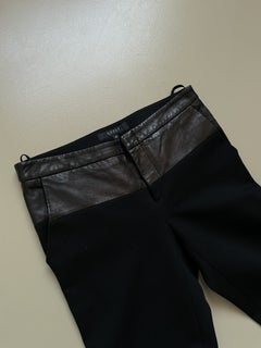 Gucci by Tom Ford AW2001 Wool & Leather Straight-Leg Pants