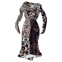 Roberto Cavalli FW2003 Geometric Psychedelic Jersey dress