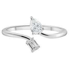 0.38 Ct Moissanite Marquise Ring in 14K White Gold