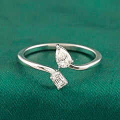 0.38 Ct Moissanite Marquise Ring in 14K White Gold