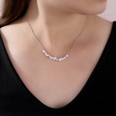 Anhänger aus 10-karätigem Weißgold mit einem 2,31-Karat-Moissanit im Marquise-, Birnen- und Rundschliff