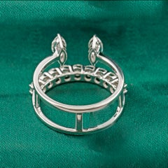 1.21 Ct Moissanite Marquise and Round Ring in 18K White Gold