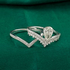 Handmade 1.47ct Lab-Created Moissanite Round Ring in 18K White Gold