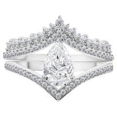 Handmade 1.47ct Lab-Created Moissanite Round Ring in 18K White Gold