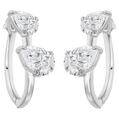 Pendientes de moissanita de 2,05 quilates con forma de marquesa en oro blanco de 18 quilates