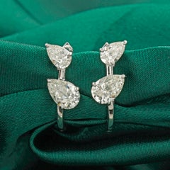 Pendientes de moissanita de 2,05 quilates con forma de marquesa en oro blanco de 18 quilates
