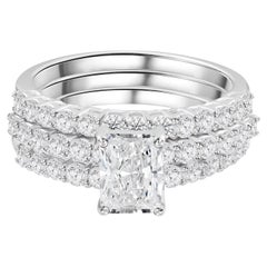 Handmade 2.13ct Lab-Created Moissanite Round Ring in 18K White Gold
