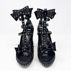 Christian Dior by John Galliano FW 2003 Bondage Bow Snakeskin Heels Size 36.5