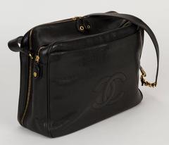 Chanel 1990's Black Caviar Leather Computer Bag