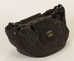 Chanel Glazed Caviar Black Croissant Bag