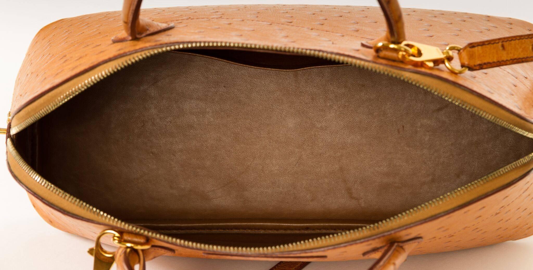 Hermès Chestnut 35cm Ostrich Bolide Bag 1