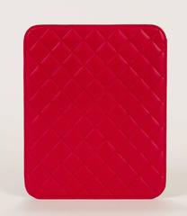 New in Box Chanel Red Ipad Quilted Red Leather Case