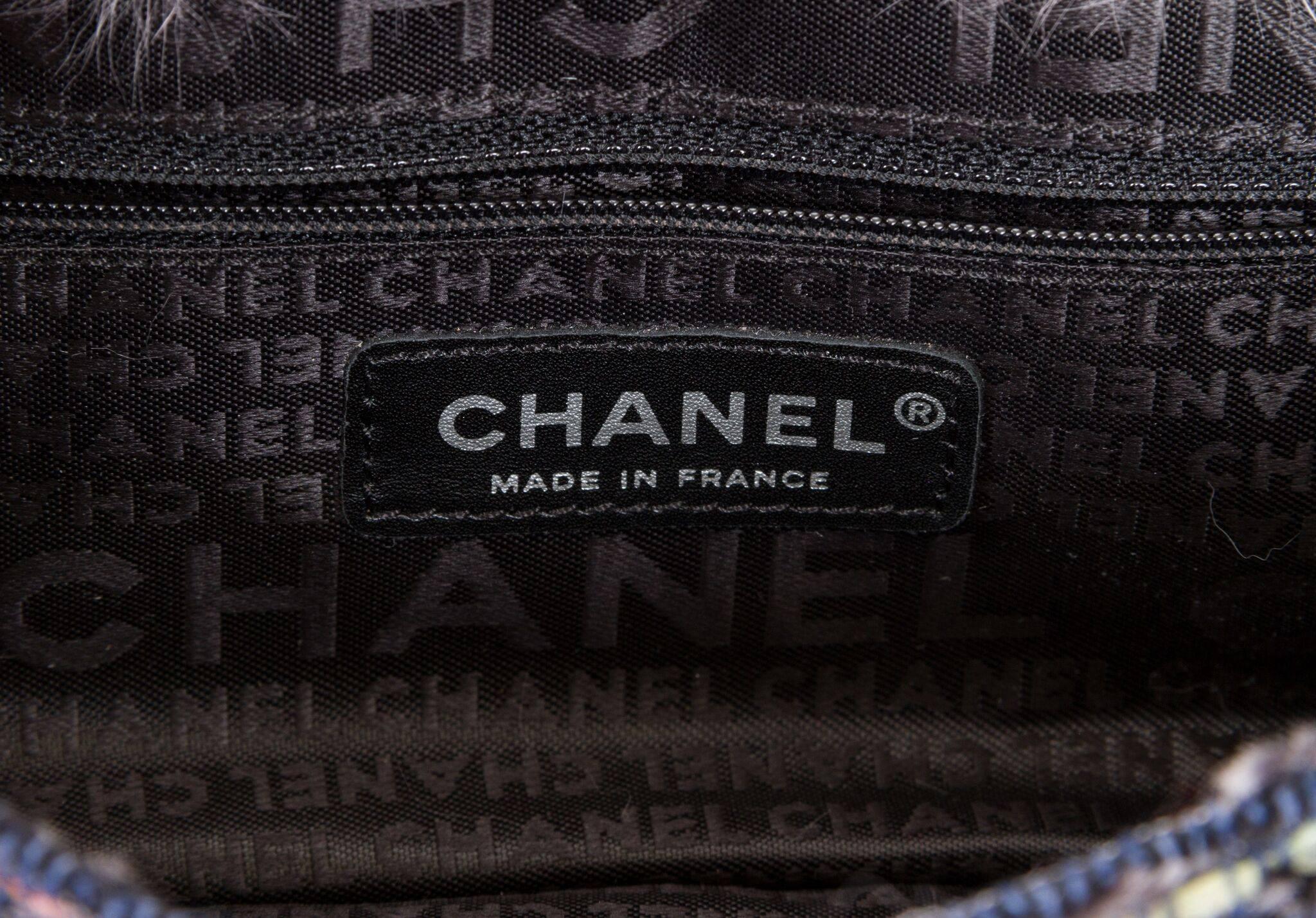 Chanel Glicine Lapin Fur & Tweed Single Flap Bag 1