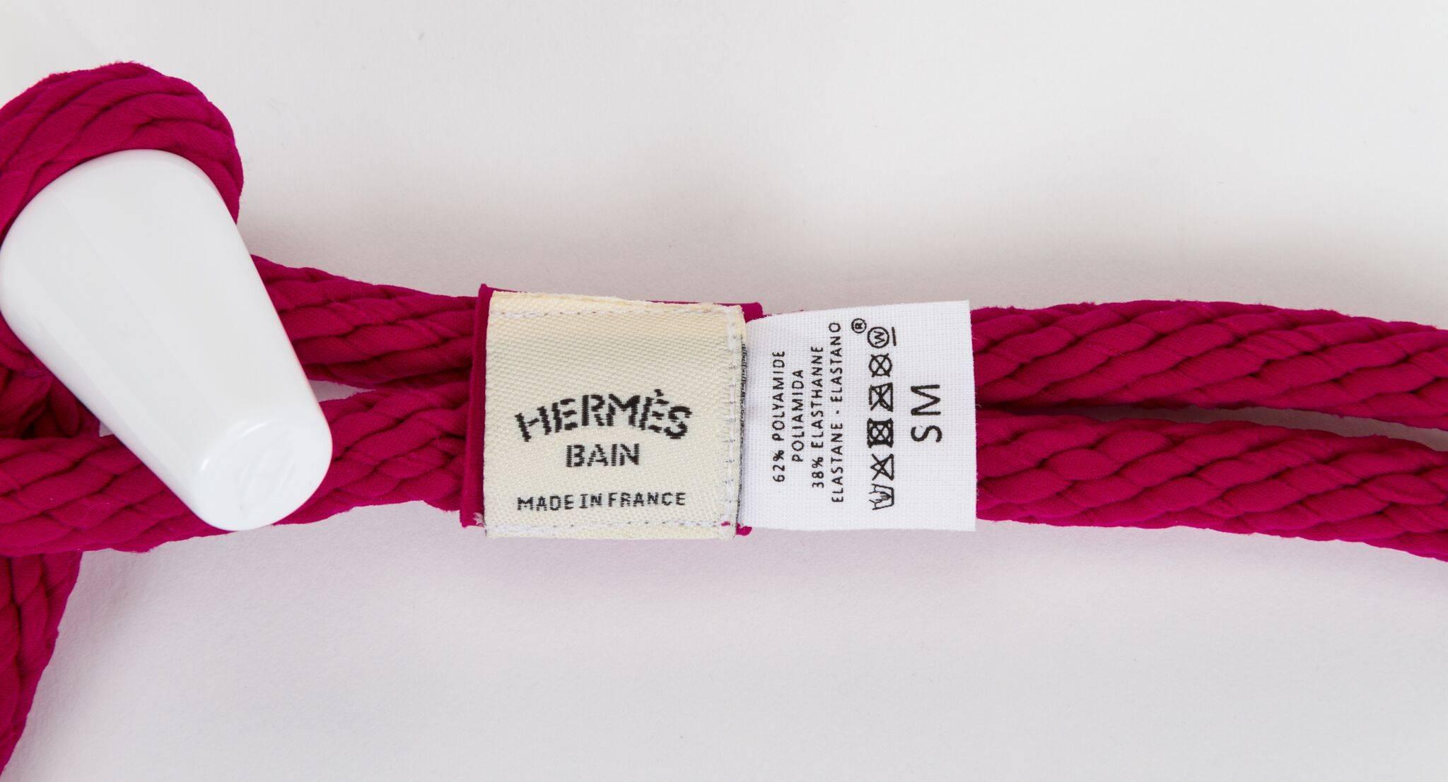 Hermès Rouge Pourpre Tricot Belt In New Condition In West Hollywood, CA