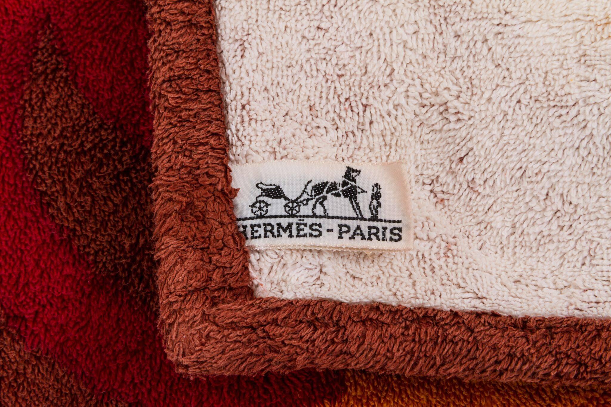 Brown Hermès Beach Towel With Shell Design