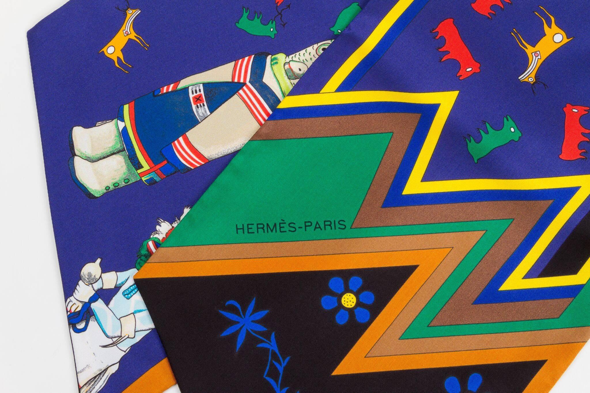 New in Box Hermes Limited Edition Kachinas Maxi Silk Twilly In New Condition In West Hollywood, CA