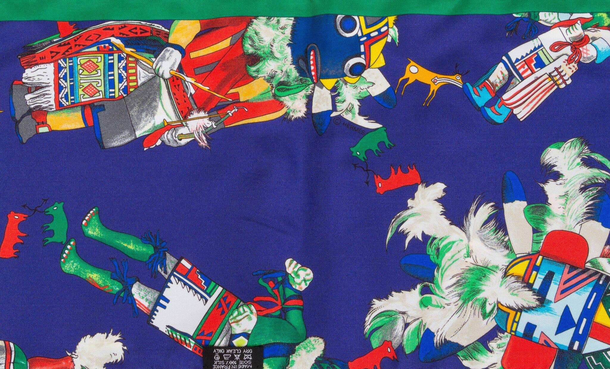 Purple New in Box Hermes Limited Edition Kachinas Maxi Silk Twilly