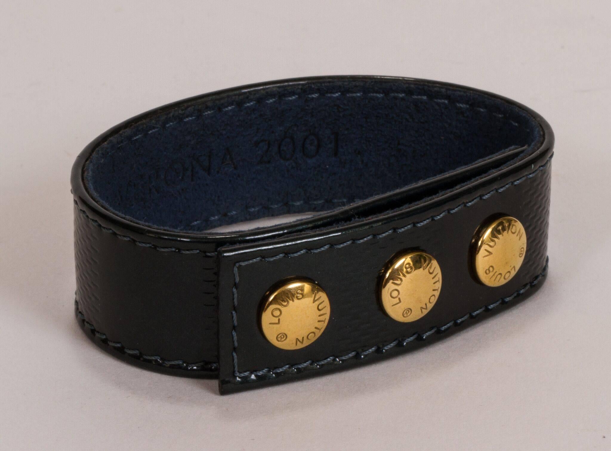 Louis Vuitton limited edition vernis bracelet in navy blue. 2001 Verona. Excellent condition. Comes with velvet pouch