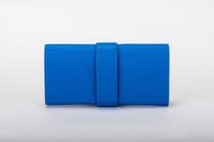 Hermes Blue Zanzibar Chevre Medor Clutch New in Box